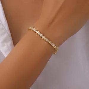 S925 Silver Moissanite Tennis Bracelet Fine Jewelry 18k Gold-plated Personalized and Versatile, Suitable for Gift Giving